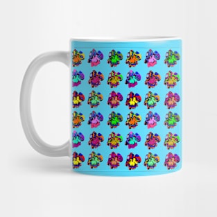 Multicolored geometrical figures and youthful Mug